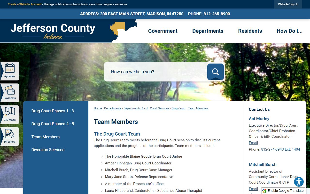 Jefferson County arrest records and court charges Drug Court team members