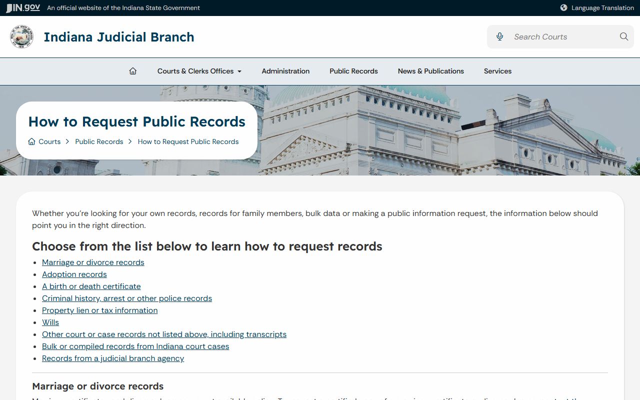 Jefferson County court records request instructions