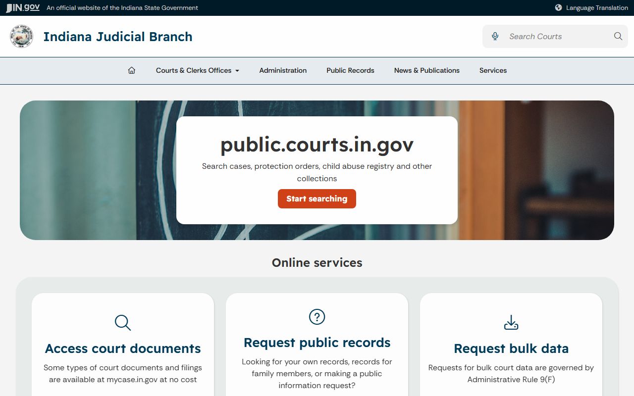 Jefferson County court records Indiana public records page