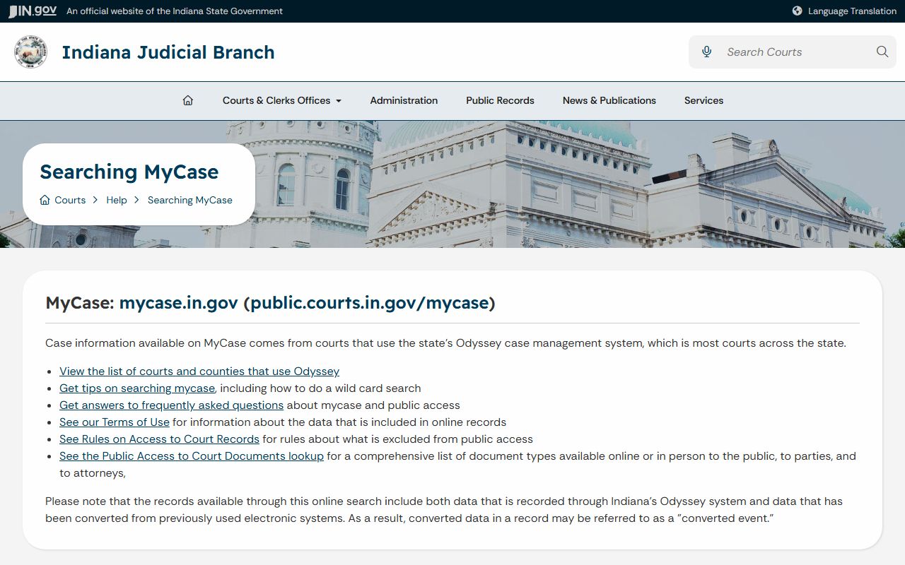 Jefferson County court records MyCase help page