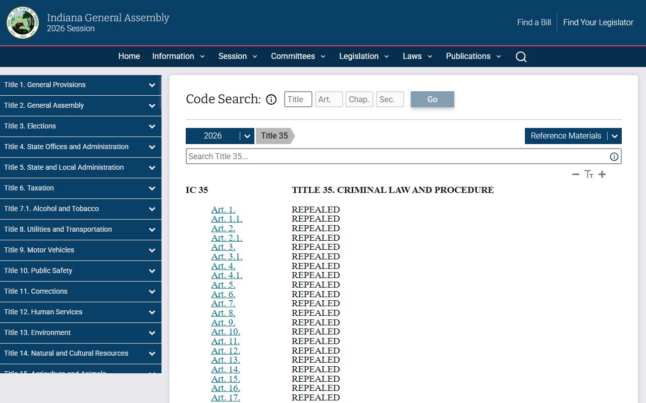 Jefferson County criminal court records Indiana criminal procedure statutes