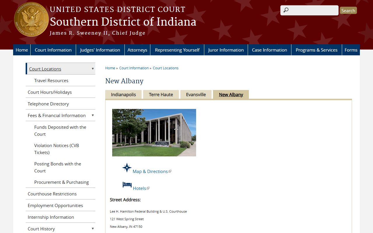 Jefferson County Circuit and Superior Courts New Albany federal courthouse