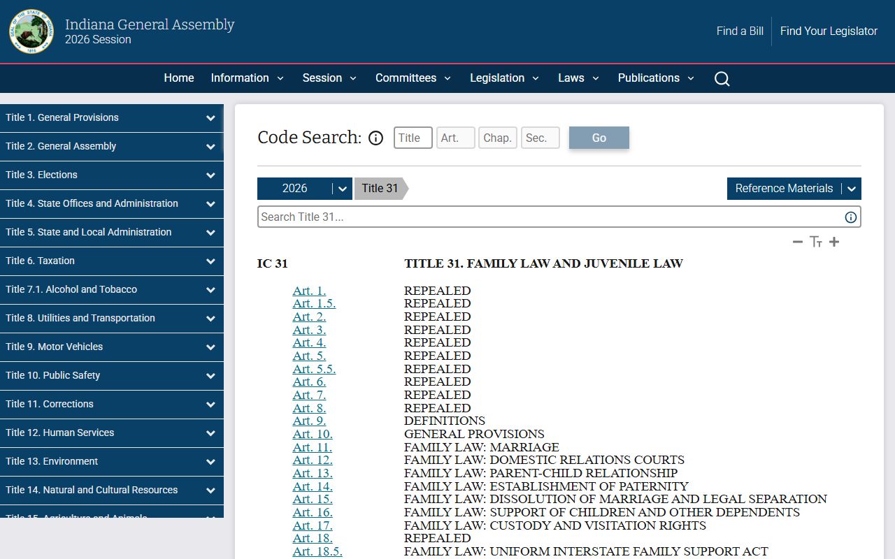 Jefferson County divorce records Indiana family law statutes