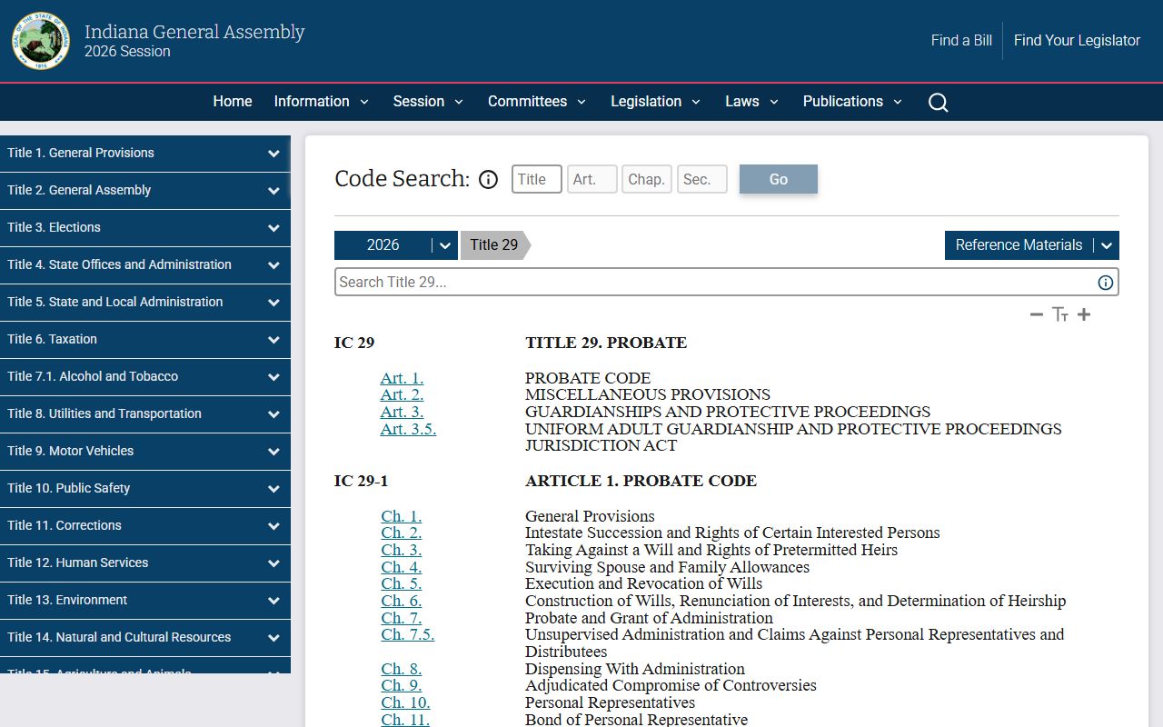 Jefferson County probate records Indiana probate statutes