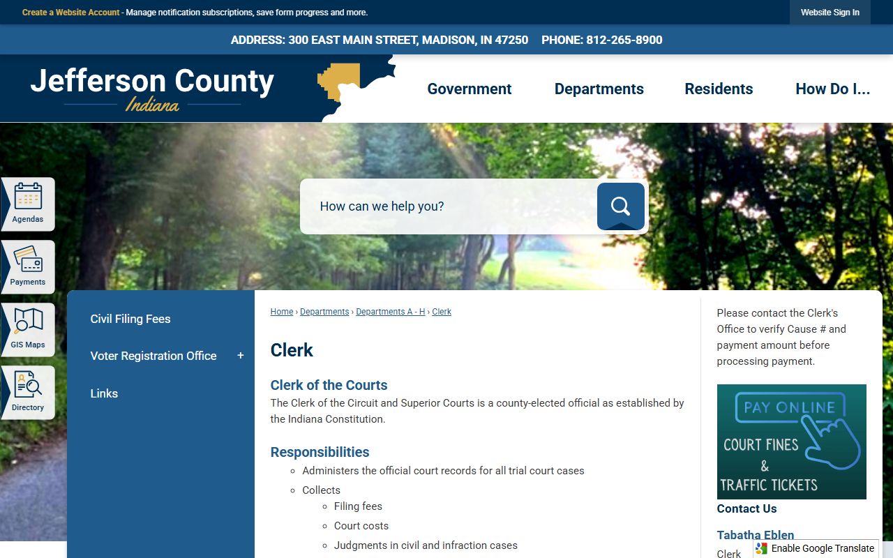 Jefferson County probate records Clerk office page