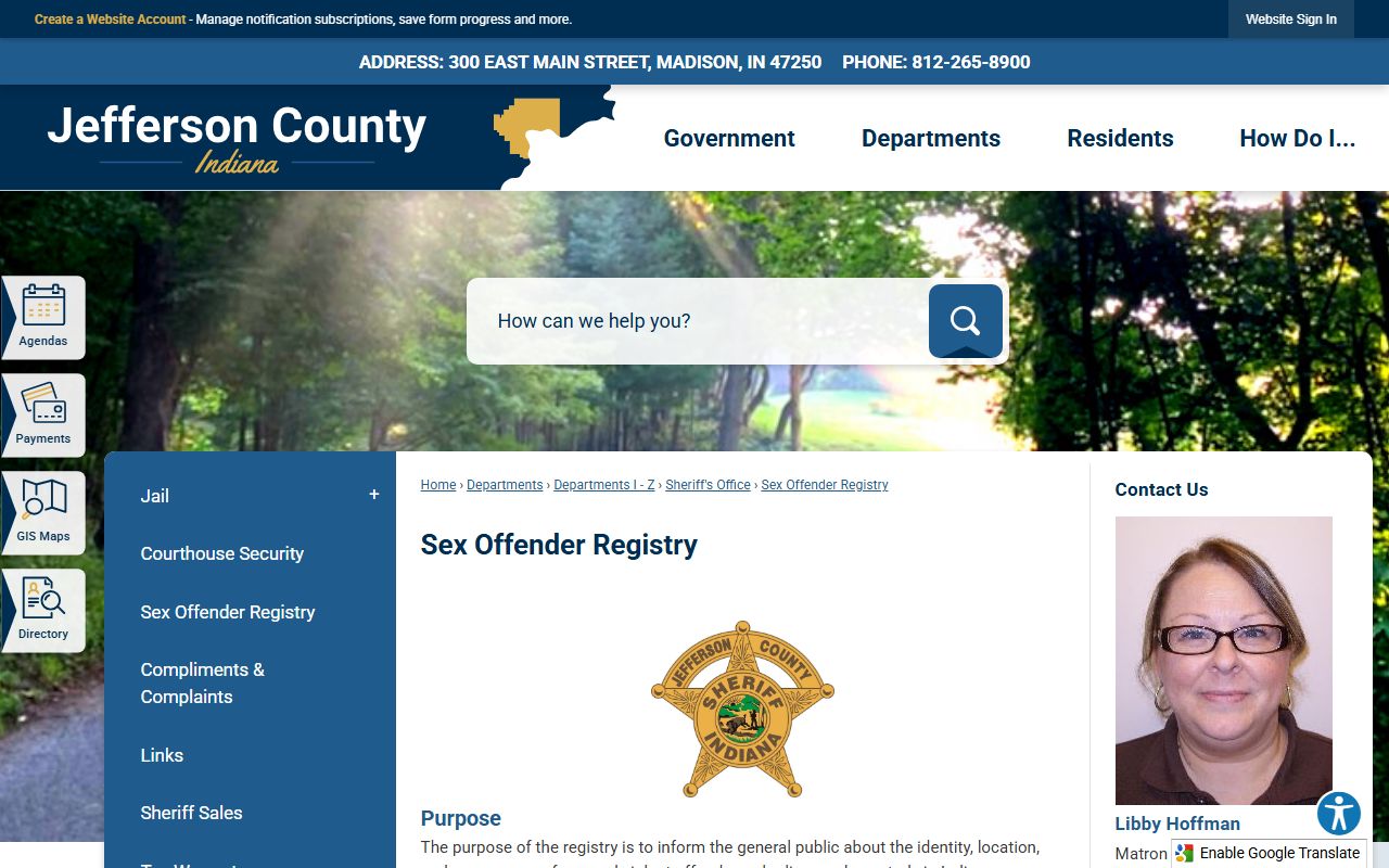 Jefferson County warrant search sex offender registry page